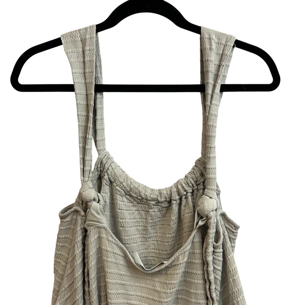Free People Beach Convertible Mini Dress Gray Seersucker Fabric Women's Large - Picture 5 of 11